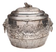 A George III silver biscuit box, maker William Abdy II, London, 1807: crested,