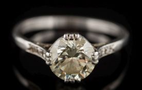 A 20th century diamond solitaire ring: the circular, brilliant-cut diamond 8.