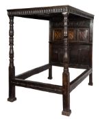 A 17th Century and later oak tester bed:,