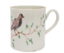 A First Period Worcester coffee can decorated in the workshops of James Giles: with a grey,