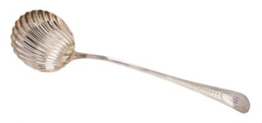A George III silver soup ladle, maker Hester Bateman, London, 1786: initialled,