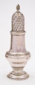 A George II caster, maker Thomas & Jabez Daniell, London, 1773: of traditional baluster form, 15cm.