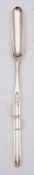 A George III silver marrow scoop, maker RF possibly Richard Foster, London, c1799: crested,