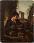 Circle of Thomas Barker of Bath late 18th/early 19th Century- Boy with pet mice in an Italianate