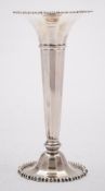 A George V silver vase, maker Daniel & Arter, Birmingham, 1913: of trumpet-shaped outline,