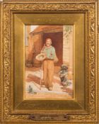 John Hardwicke Lewis [1840-1927]- Knowing Beggars:- signed with a monogram watercolour 22 x 15cm.