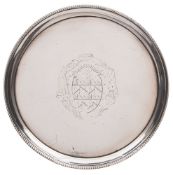 A George III silver salver, maker John Crouch I & Thomas Hannam, London, 1775: crested,