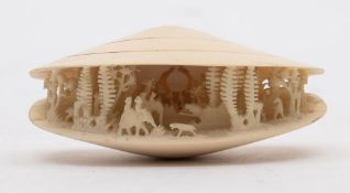 A Japanese carved ivory okimono,