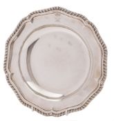 A George III silver soup dish, maker William Holmes, London, 1771: crested, with gadrooned border,