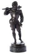 A bronze study of a Renaissance Knight: dark brown patination,