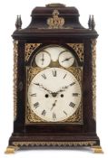 Starey, London, an ebonised bell-top bracket clock: the eight-day duration,