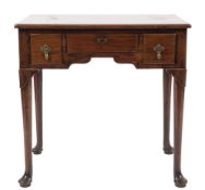 WITHDRAWN A George II mahogany rectangular lowboy:, the top with a moulded edge,