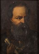 Dutch School late 18th/early 19th Century- Portrait of a scholar:- oil on panel 17.