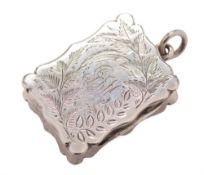 A Victorian silver vinaigrette, maker Colen Cheshire, London, 1877: initialled,