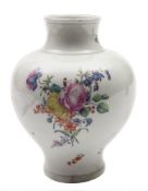 A First Period Worcester baluster vase: with waisted neck,
