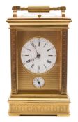 A French Victorian Anglaise carriage clock: the eight-day duration movement having a replaced