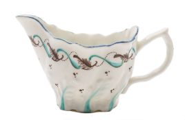 A Lowestoft creamboat: of 'Chelsea Ewer' form,