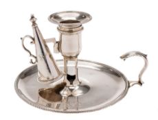 A George III silver chamberstick, maker John Carter II, London, 1775: initialled,