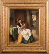 Haynes King [1831-1904]- The Love Letter - signed and dated 1872 bottom right oil on canvas 59 x