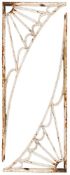 A pair of painted cast iron wall brackets: of fan-shaped design, 154 x 60cm.