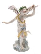A Bow figure of Fame: modelled as a winged angel blowing a trumpet,