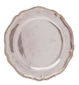 A George III silver side plate, maker Sebastian & James Crespell, London, 1762: crested,