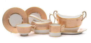 A Flight Barr & Barr (Worcester) porcelain part tea service: comprising five tea cups, four cans,