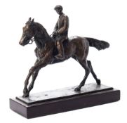 Catharni Stern (1925 - 2015) A bronze study of a show jumper and rider:, on a rectangular base,