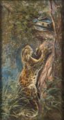 Cuthbert Edmund Swan [1870-1931]- Leopard stalking a python in a tree:- signed bottom