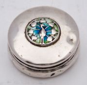 A Liberty & Co 'Cymric' silver and enamel box and cover, maker Liberty & Co, Birmingham,