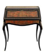 A 19th Century French ebonised bureau de dame:,
