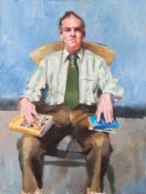 * Robert O Lenkiewicz [1941-2002]- Portrait of a man, three-quarter length seated,