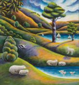 * Jerzy Marek [1925-2014]- Sheep May Safely Graze:- signed bottom left signed,