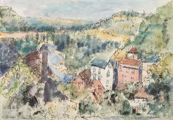 * Paul Ashford, Lord Methuen [1886-1974]- The Dordogne from Beynac looking West:- signed,