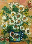 * Alfred Cohen [1920-2001]- Daisies:- signed top left oil on paper mounted to board 29.5 x 22cm.