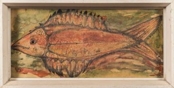 * A Bleszynski [20th Century]- Fish:- signed and dated '63 top right, mixed media on board,