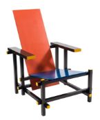 Cassina after Gerrit Rietveld- A Red & Blue Zig Zag Chair,