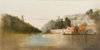 * Anthony Robert Klitz [1917-2000]- Clifton, Bristol,:- signed oil on canvas 60 x 122.