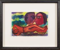 * Eileen Cooper [b.1953]- Dreamers II:- signed and dated '96 bottom right watercolour 12 x 18cm.