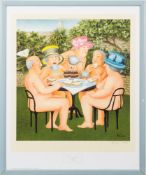 * Beryl Cook [1926-2008]- Tea In The Garden; In The Snug- two,