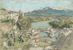 * Paul Ashford, Lord Methuen [1886-1974]- Villeneuve les Avignon and Mont Ventoux, 1956:- signed,