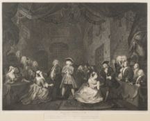 HOGARTH, William - Beggars Opera Act III : copper engraving, 540 x 400 mm, f & g, Boydell, 1790.