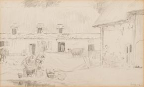 LITTLE, Norman : ' My O.P. Post,' pencil drawing, 225 x 135 mm, f & g, 11th August 1916.