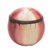 A South Staffordshire enamel bonbonniere in the form of an apple: painted with yellow,