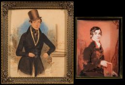 William John Newton [1785-1869]- A miniature portrait of a young man called Isaac Newton,