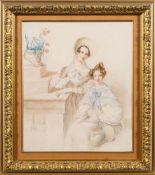 Emma Harriet Raimbach [1810-1882]- Portrait of two sisters, three-quarter length,