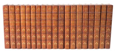 MICHELET, J - Histoire de France : 19 volumes, quarter brown gilt calf, with vellum boards, illust,