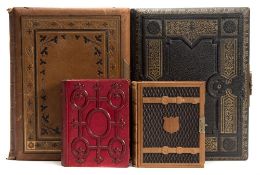 PHOTOGRAPH ALBUMS : a collection of four ornate carte de visita albums, various sizes,