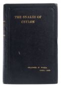 WALL, Frank - Ophidia Taprobanica or the Snakes of Ceylon : frontispiece, fold table, figs in text,