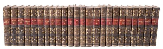 BINDINGS : Waverley Novels, 24 vols, half calf, contrasting morocco labels, small 8vo, 1830.